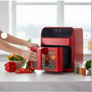 مقلاة هوائية رودويل سعة 6 لترات مع تنبيه صوتي، مقلاة هوائية خالية من الزيت،