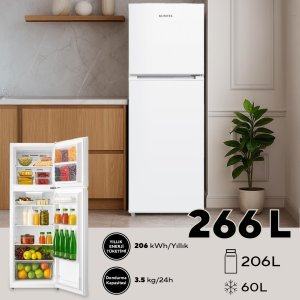 Kumtel Çift Kapılı No Frost Buzdolabı 266L HTMF-270
