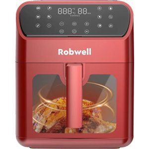 مقلاة هوائية رودويل سعة 6 لترات مع تنبيه صوتي، مقلاة هوائية خالية من الزيت،